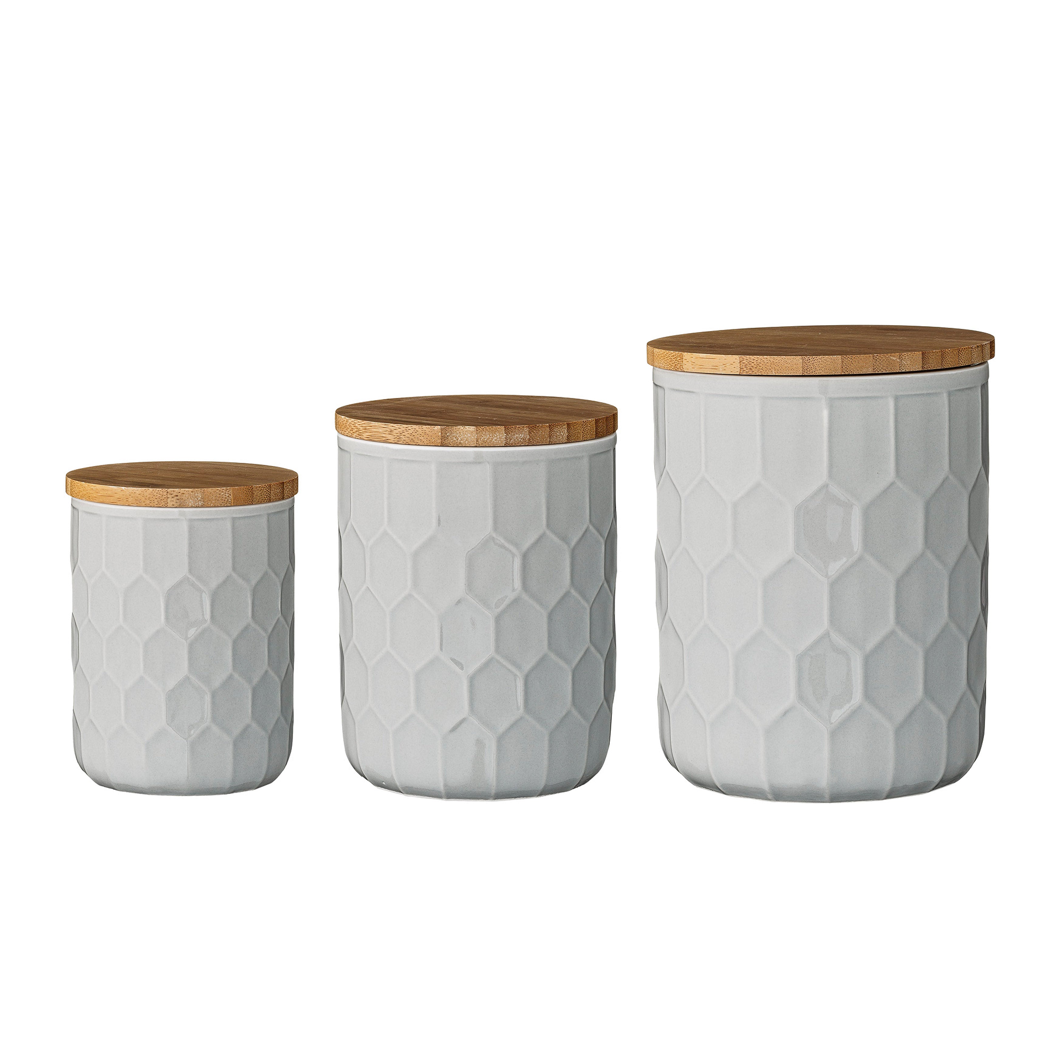 White Stoneware Canisters (Set of 3)
