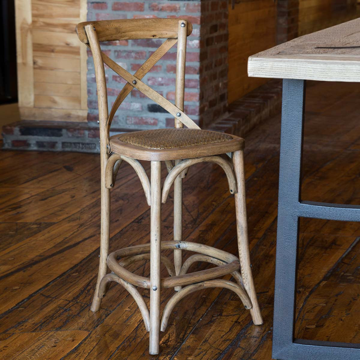 Cross Back Counter Stool