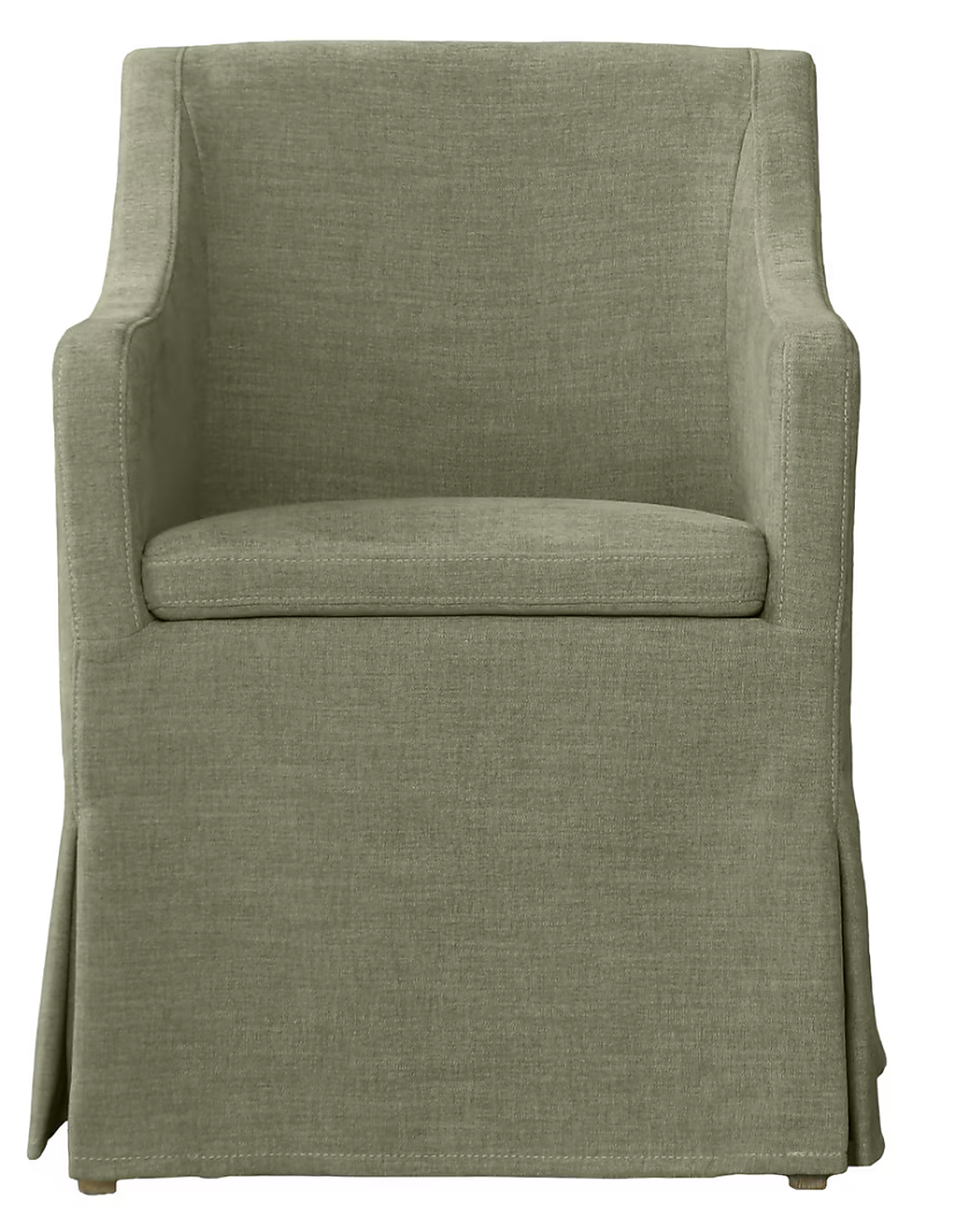 Haven Slipcover Curved Arm Dining Chair, Green