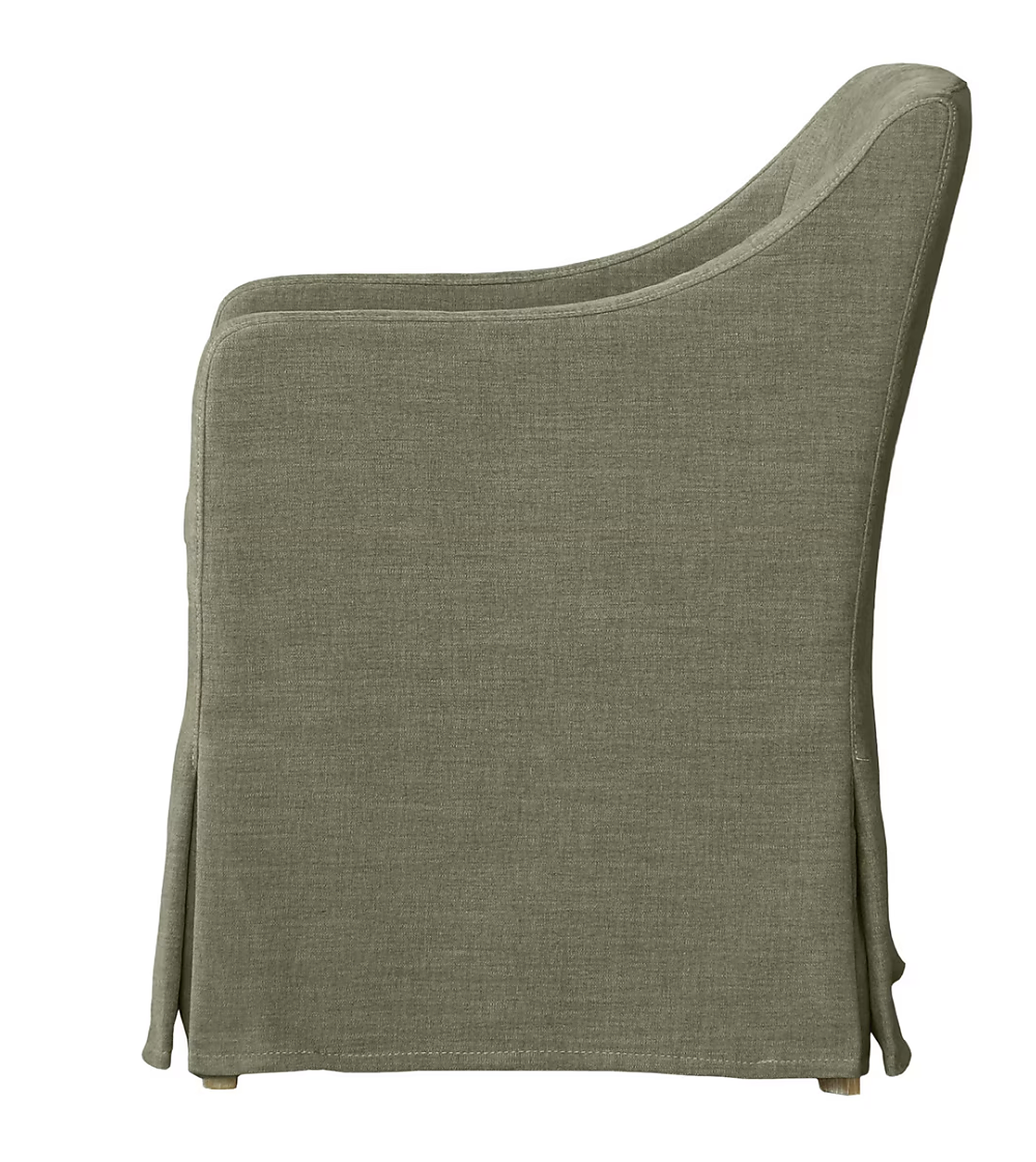 Haven Slipcover Curved Arm Dining Chair, Green