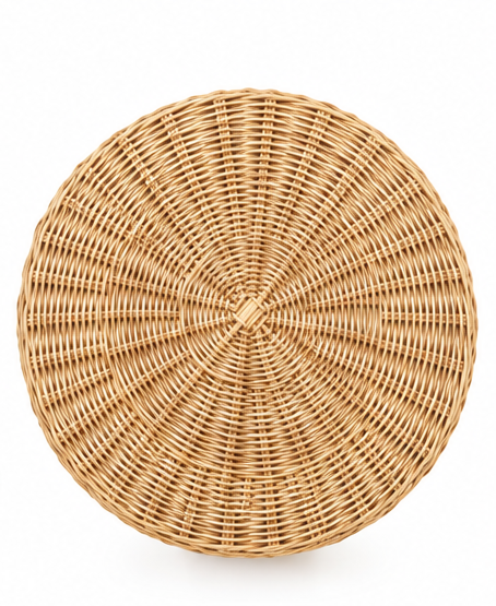 Bonnie Rattan Woven Scalloped Side Table