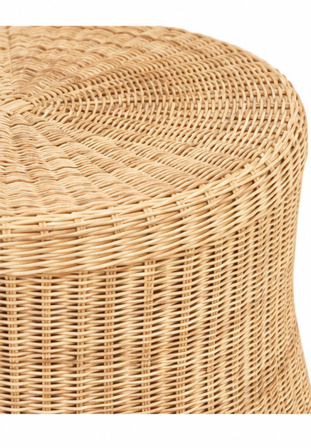 Bonnie Rattan Woven Scalloped Side Table