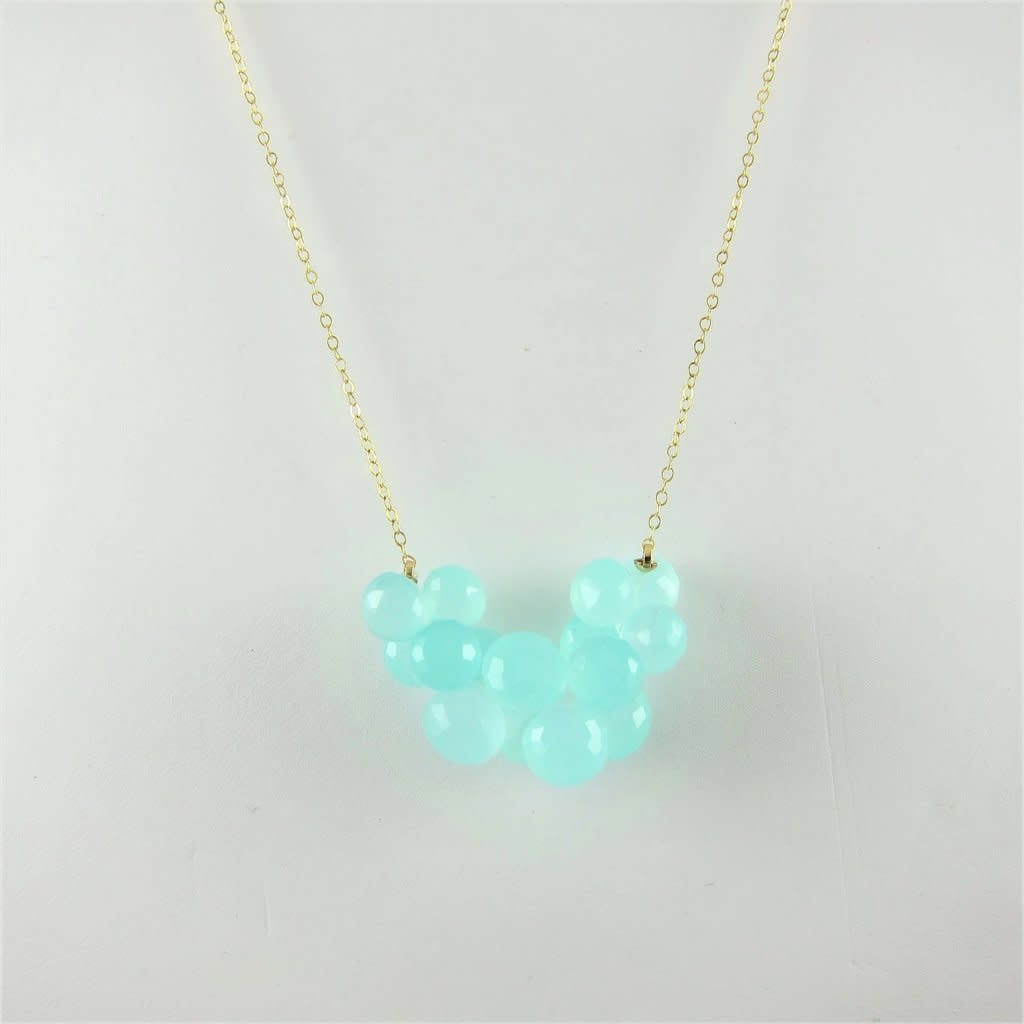 NCL-3 Aqua Chalcedony Cluster Necklace